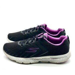 Skechers D Lux Grey Charcoal Purple Women's Sneakers Arch Fit size 10